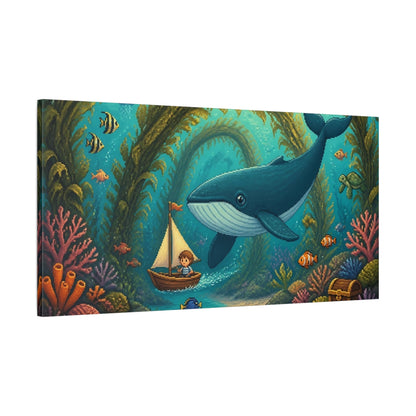 Main Mockup. Kids Whale Adventure shown as canvas print