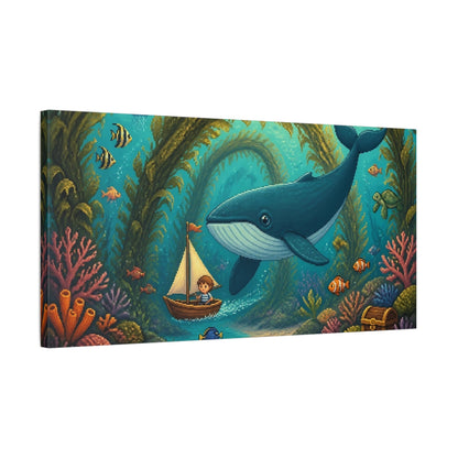 Side Mockup 1. Kids Whale Adventure shown as canvas print