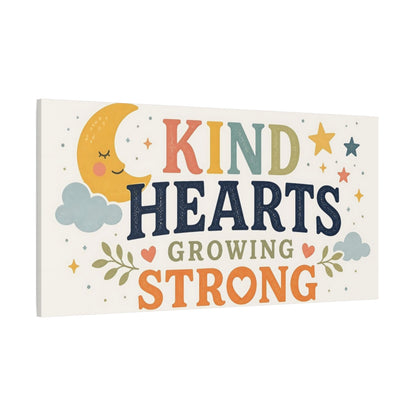 Side Mockup 2. Kind Hearts Nursery Art shown as canvas print