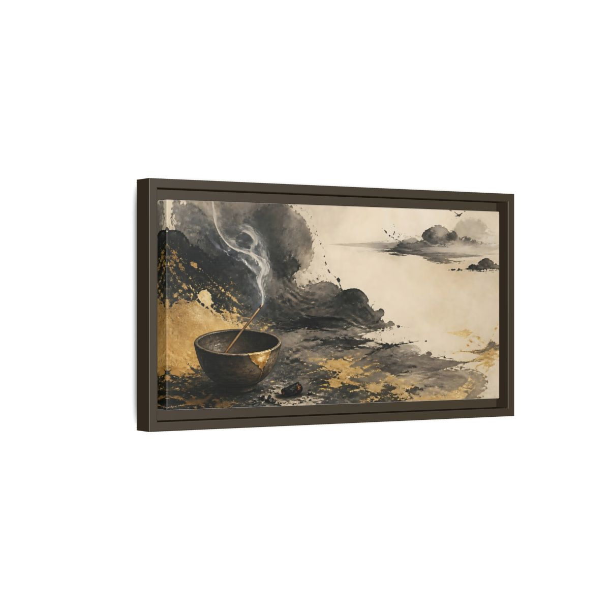 Side Mockup 7. Kintsugi Incense Serenity shown as framed canvas print
