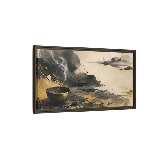 Main Mockup. Kintsugi Incense Serenity shown as framed canvas print