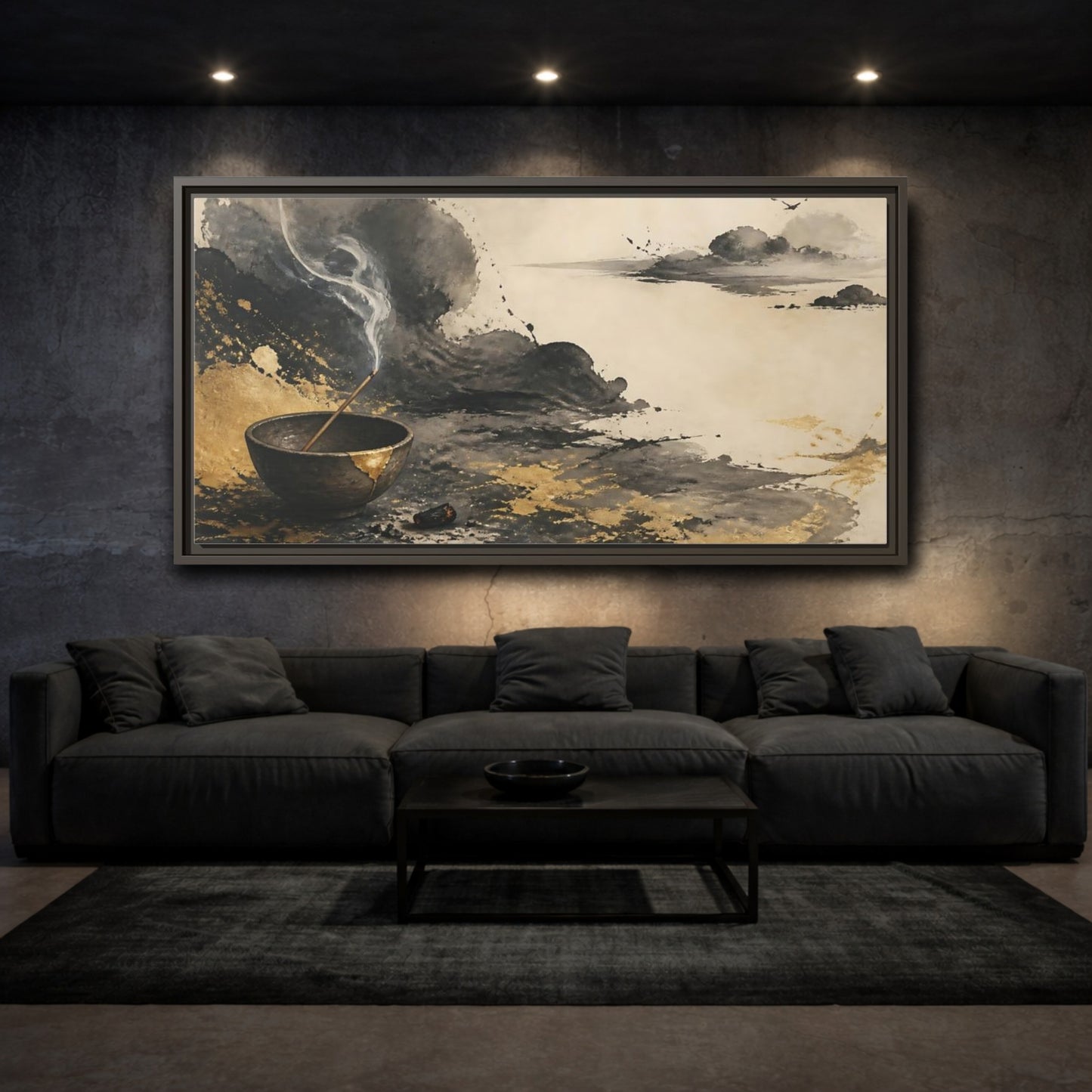 Mockup 3. Kintsugi Incense Serenity shown as framed canvas print