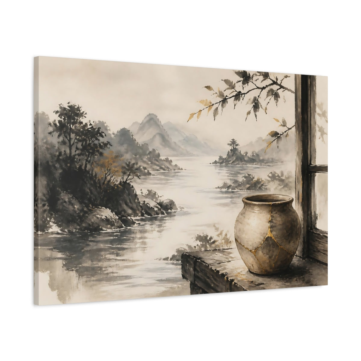 Main Mockup. Kintsugi Window View shown as canvas print
