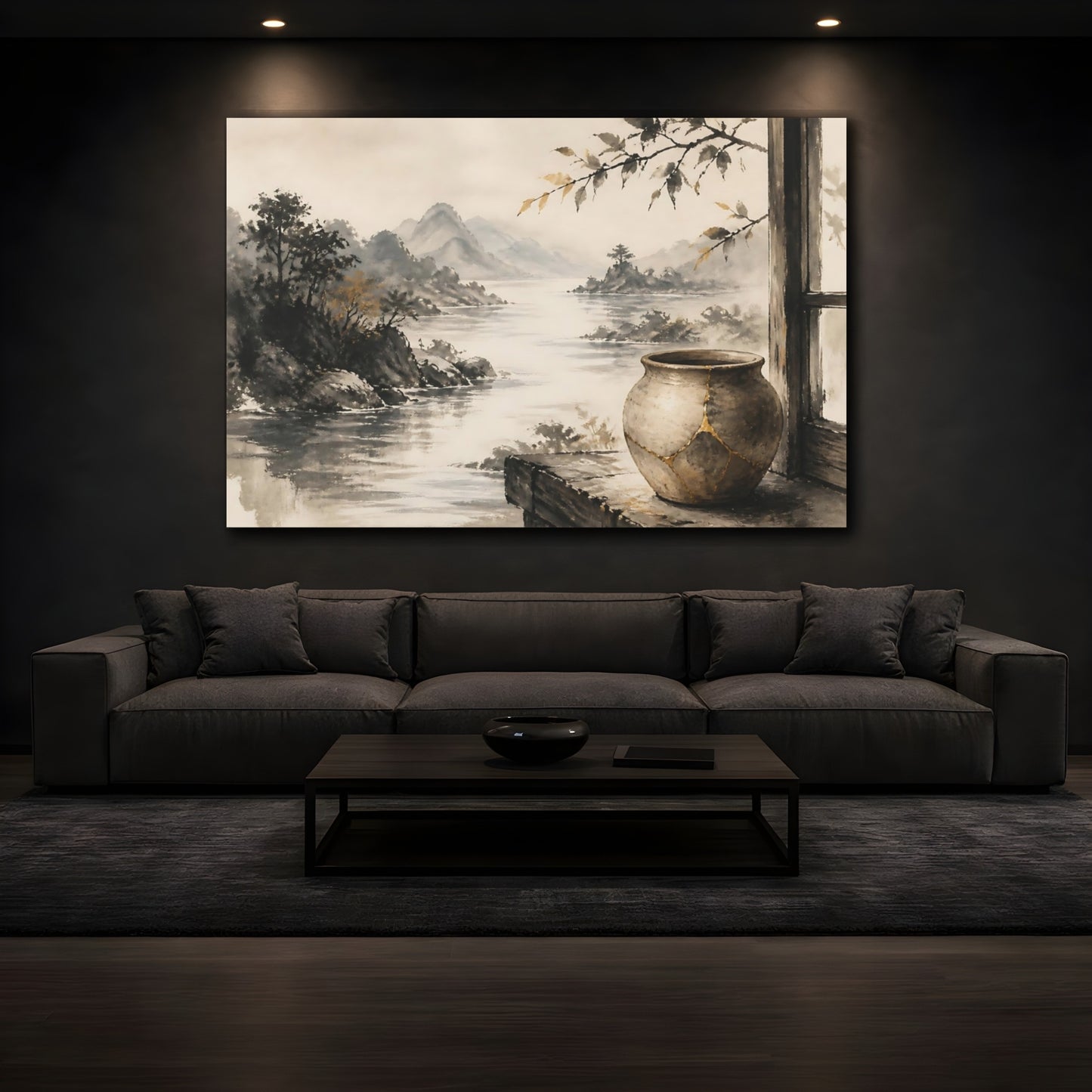Mockup 3. Kintsugi Window View shown as canvas print