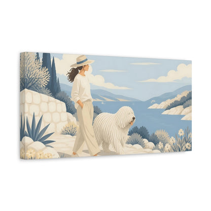 Side Mockup 3. Komondor Pet Walk shown as canvas print