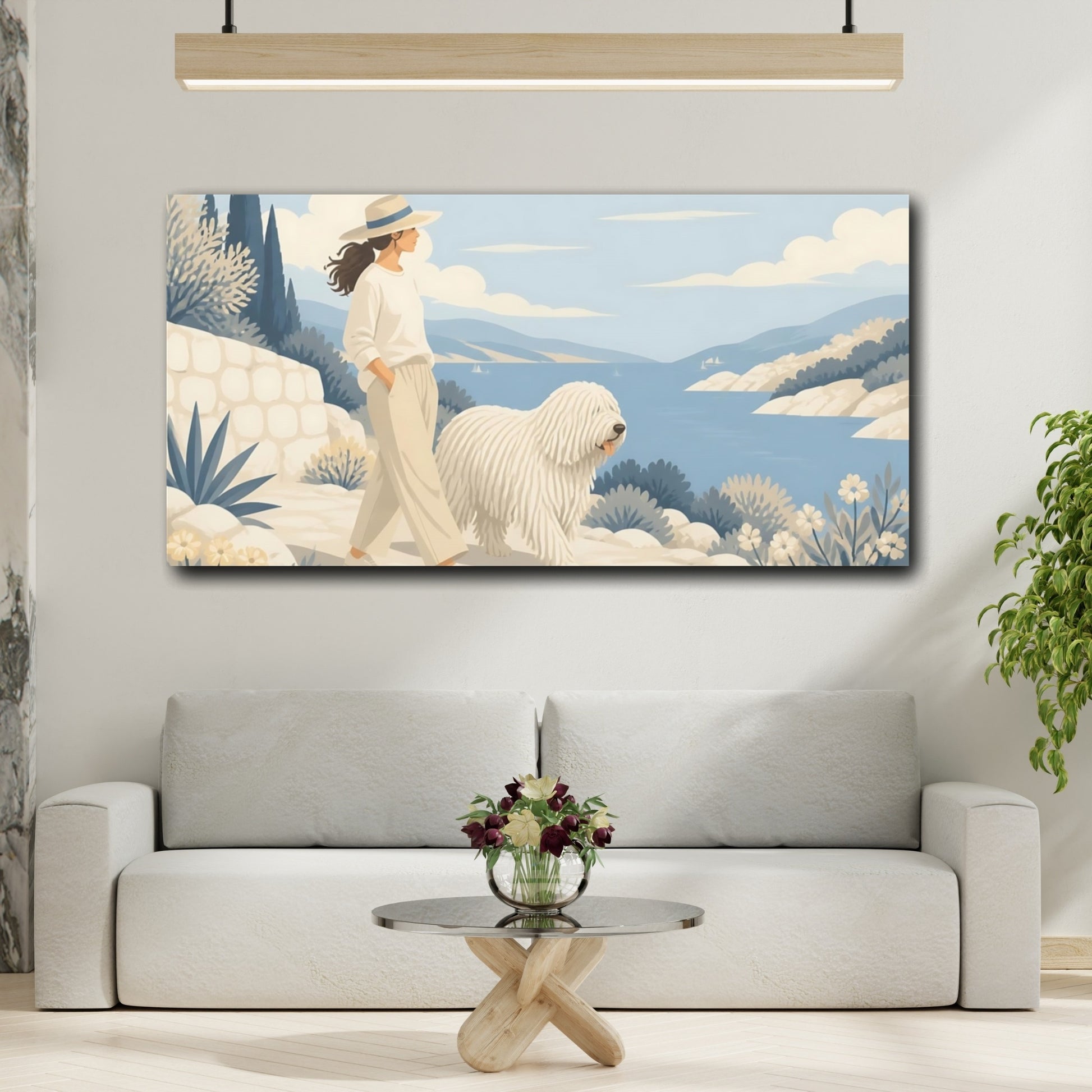 Mockup 2. Komondor Pet Walk shown as canvas print