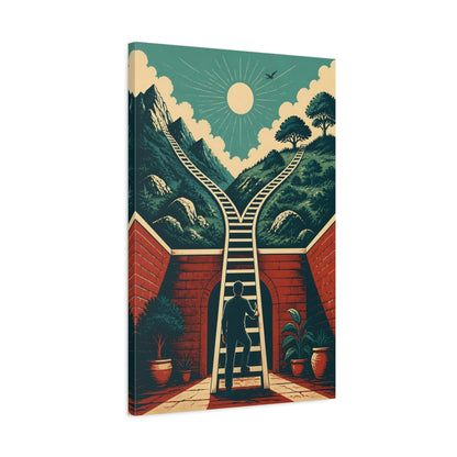 Side Mockup 2. Ladder Of Motivation shown as canvas print
