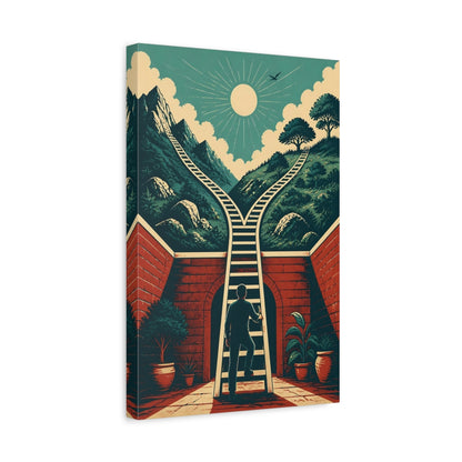 Side Mockup 4. Ladder Of Motivation shown as canvas print
