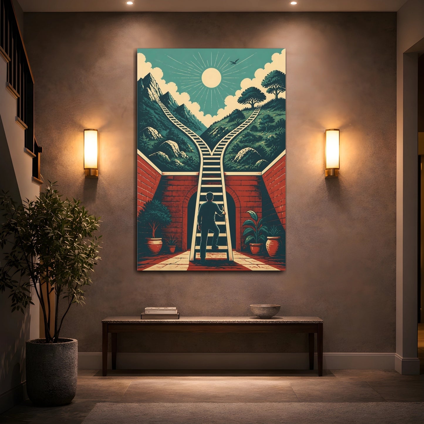 Mockup 2. Ladder Of Motivation shown as canvas print