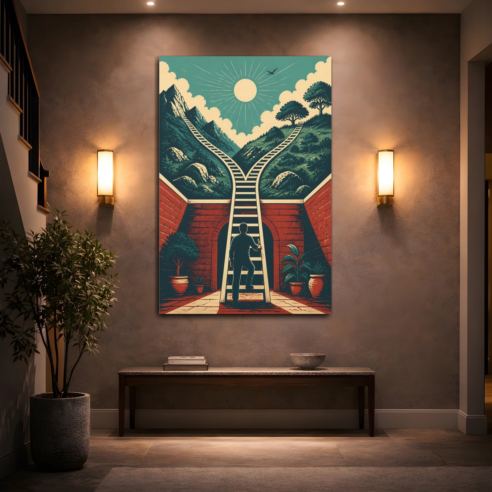 Mockup 2. Ladder Of Motivation shown as canvas print