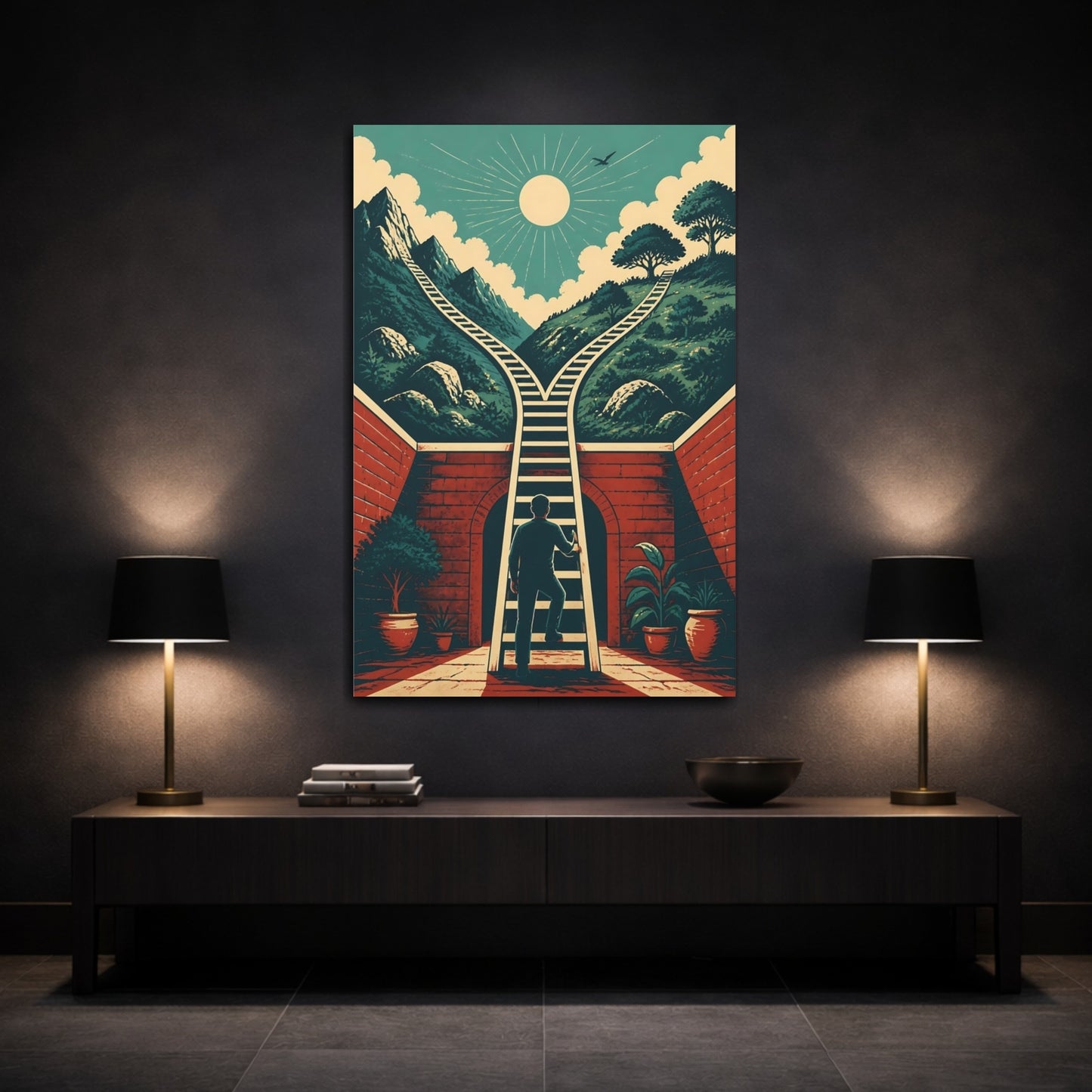 Mockup 3. Ladder Of Motivation shown as canvas print