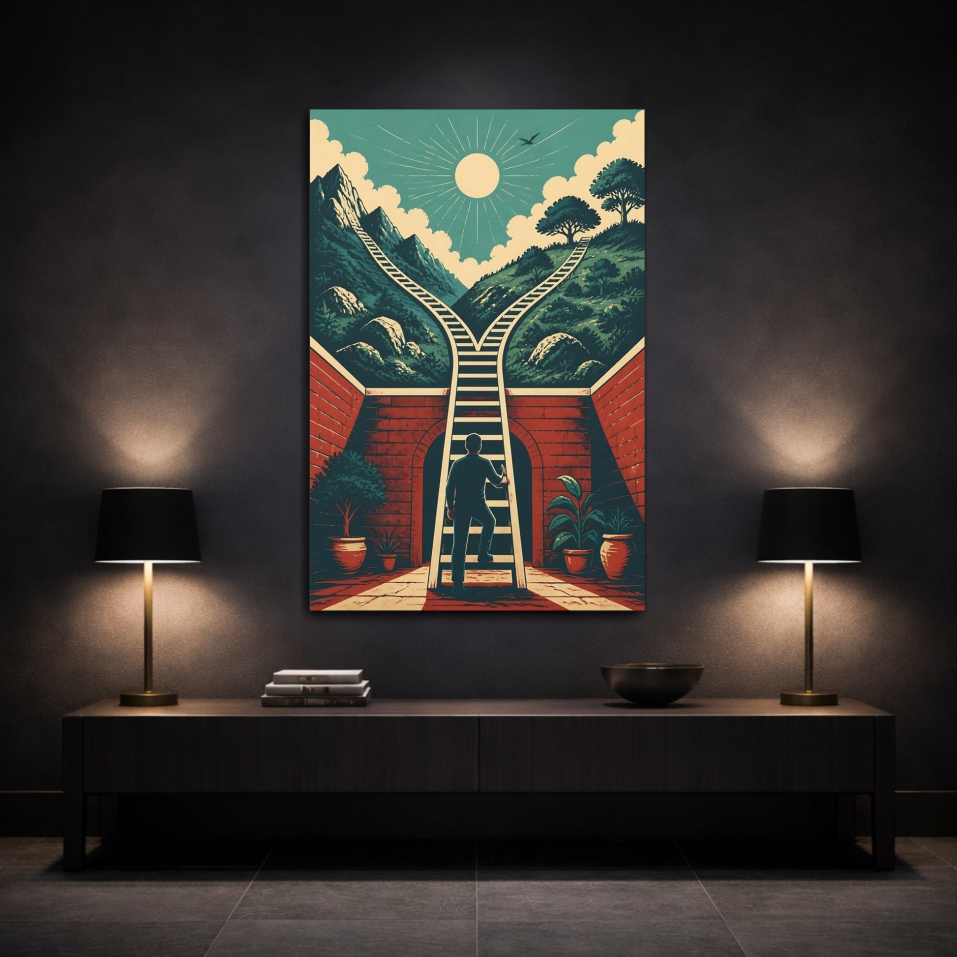 Mockup 3. Ladder Of Motivation shown as canvas print