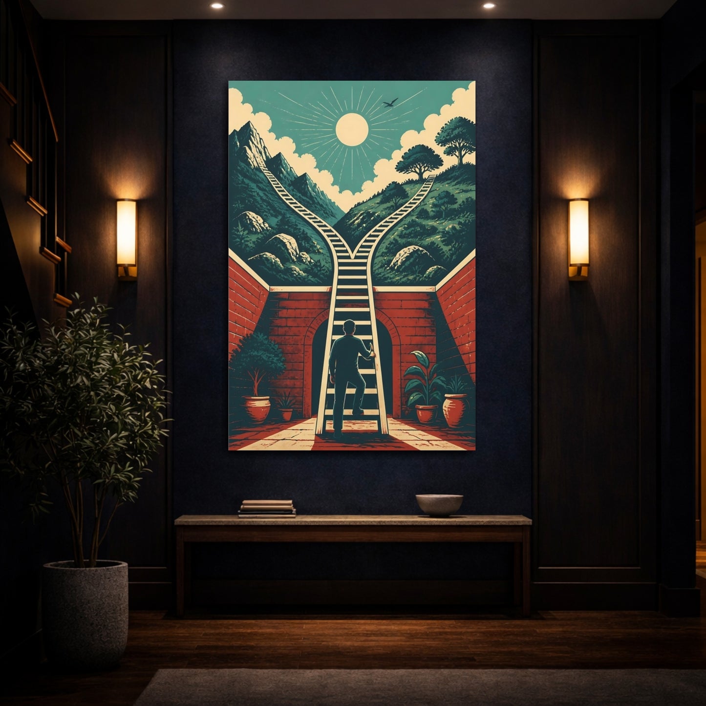 Mockup 4. Ladder Of Motivation shown as canvas print