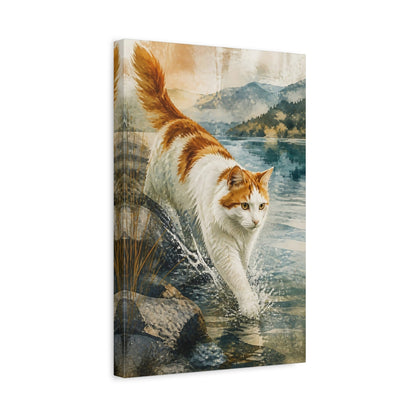 Side Mockup 4. Lakeshore Pets Cat shown as canvas print