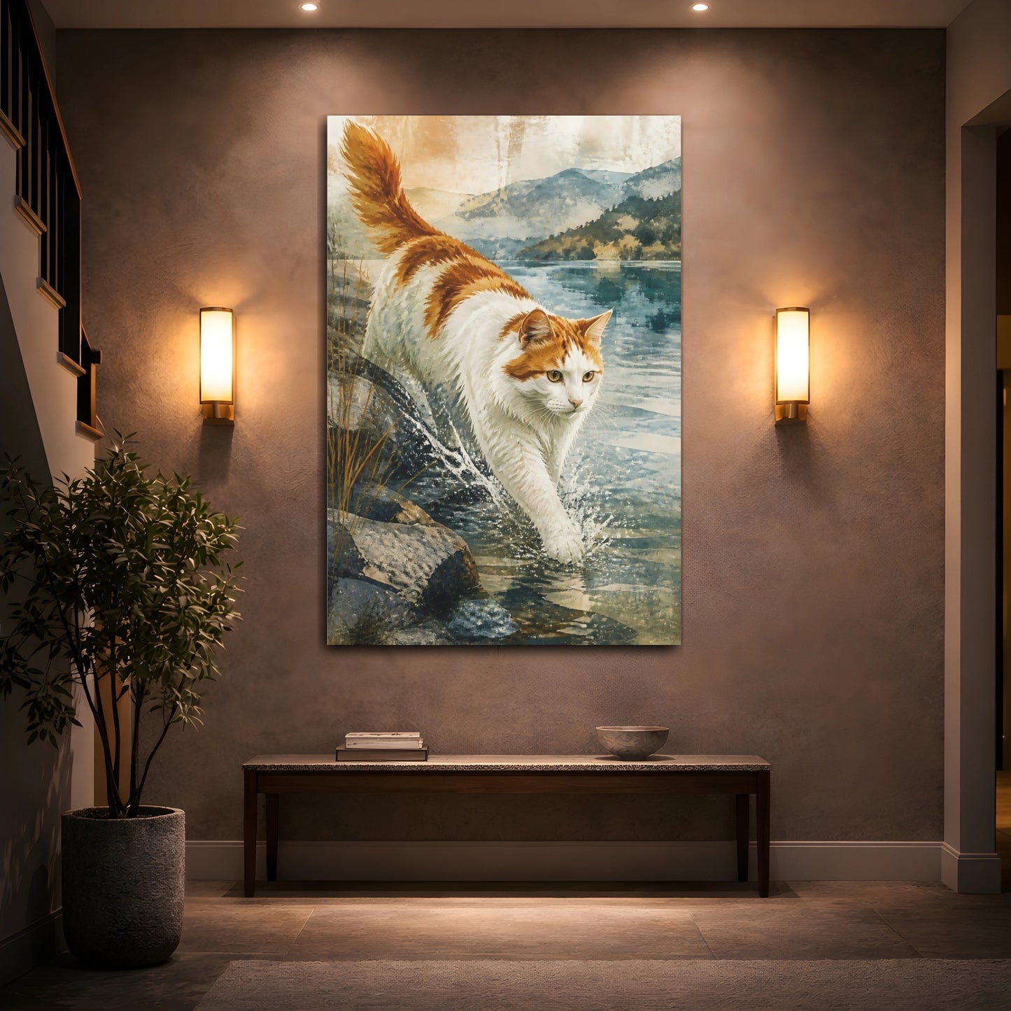Mockup 2. Lakeshore Pets Cat shown as canvas print