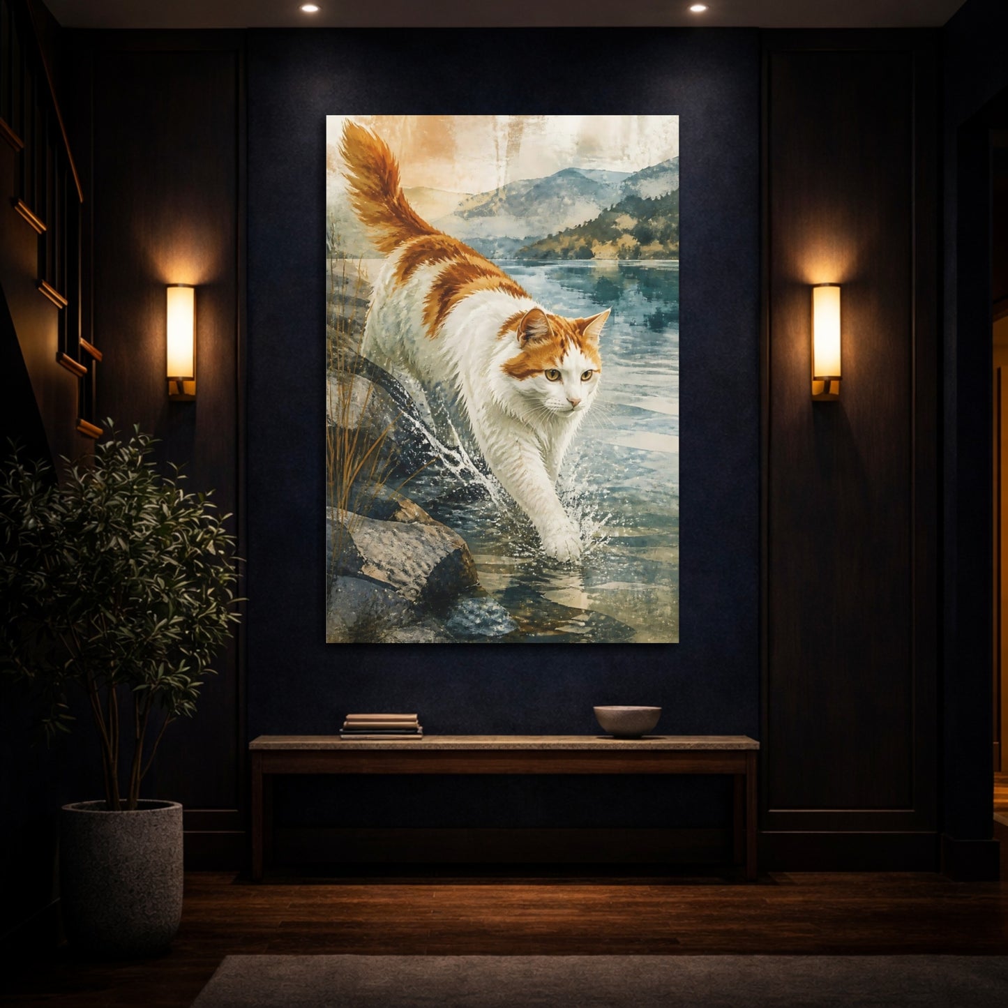 Mockup 4. Lakeshore Pets Cat shown as canvas print