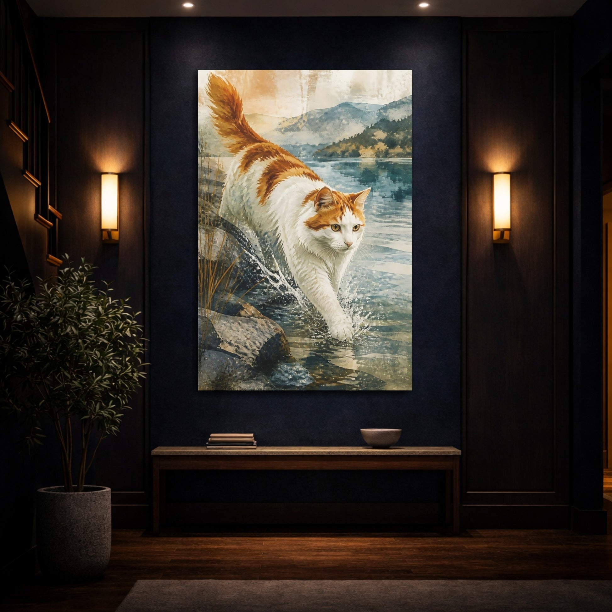 Mockup 4. Lakeshore Pets Cat shown as canvas print