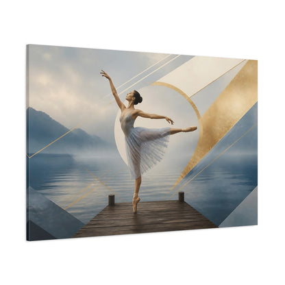 Side Mockup 1. Lakeside Ballet Elegance shown as canvas print