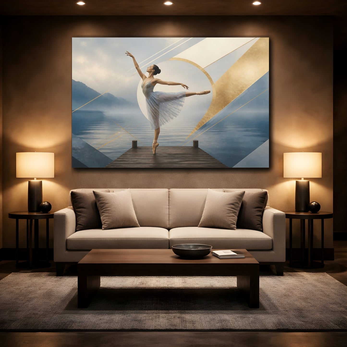 Mockup 2. Lakeside Ballet Elegance shown as canvas print