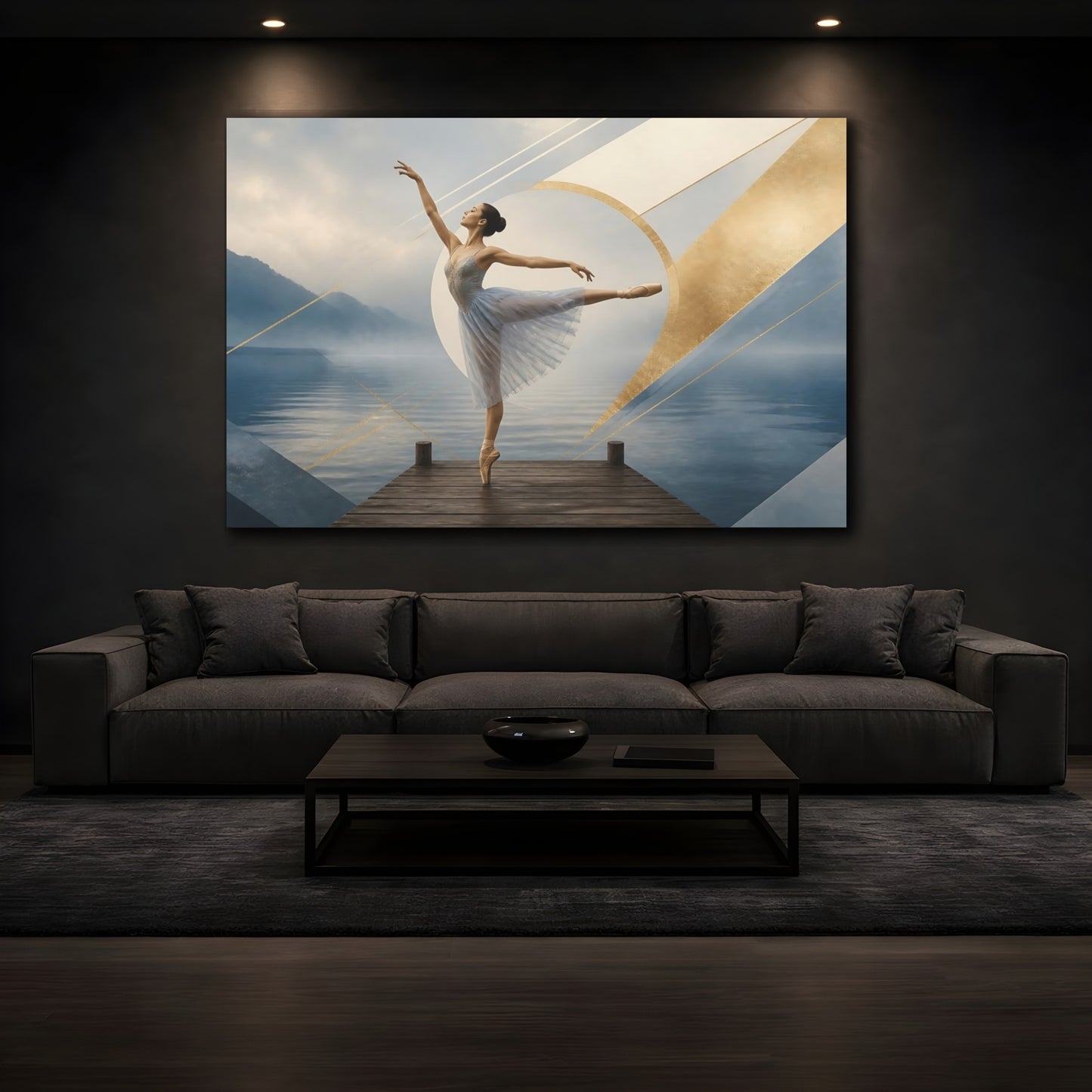 Mockup 3. Lakeside Ballet Elegance shown as canvas print