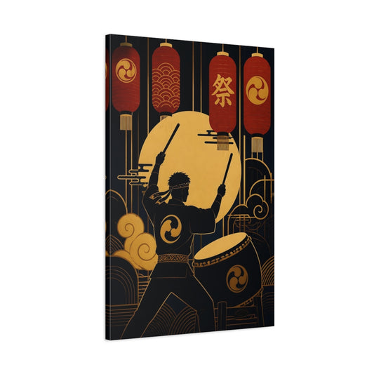 Main Mockup. Lantern Festival Drummer shown as canvas print