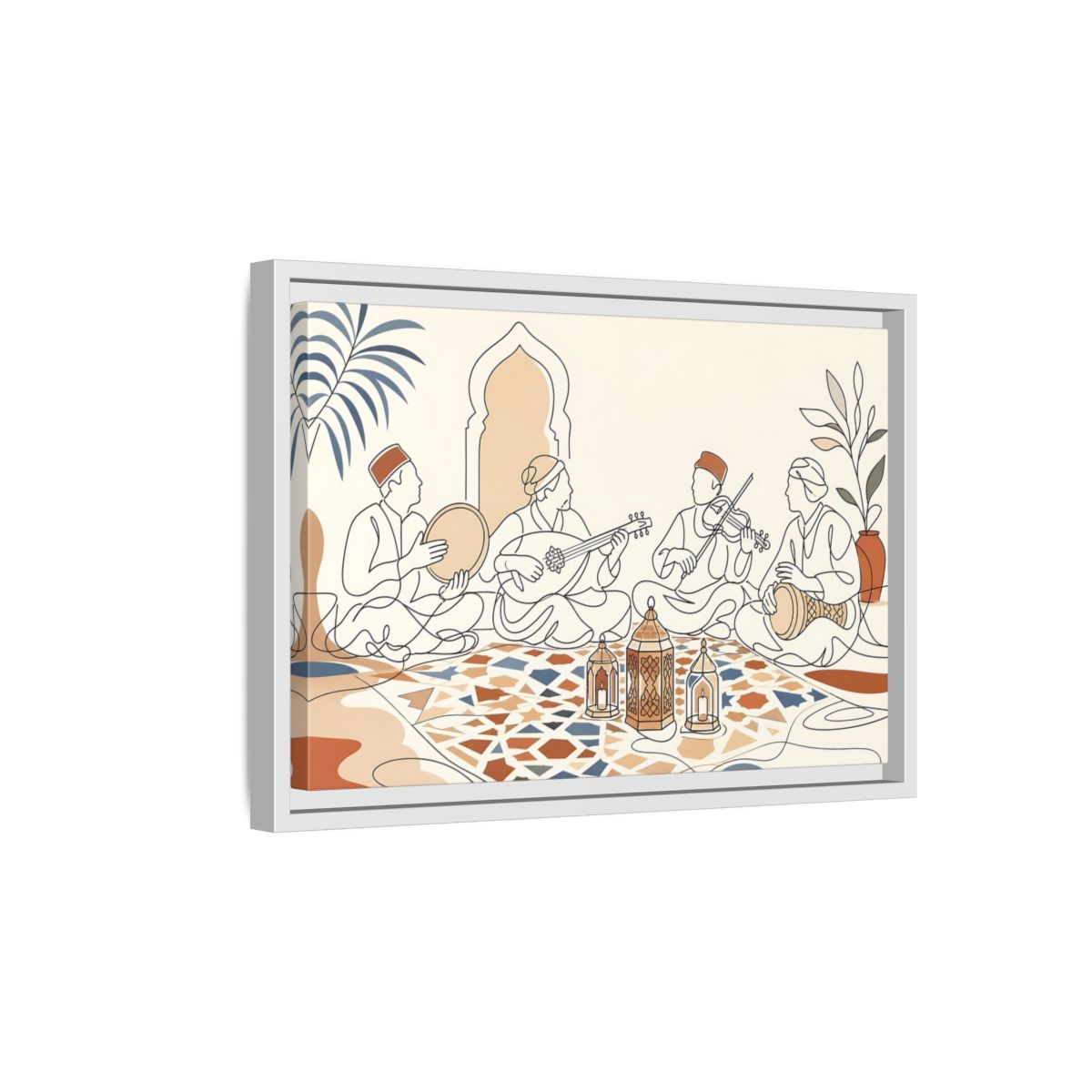 Side Mockup 4. Lantern Lit Music Circle shown as framed canvas print
