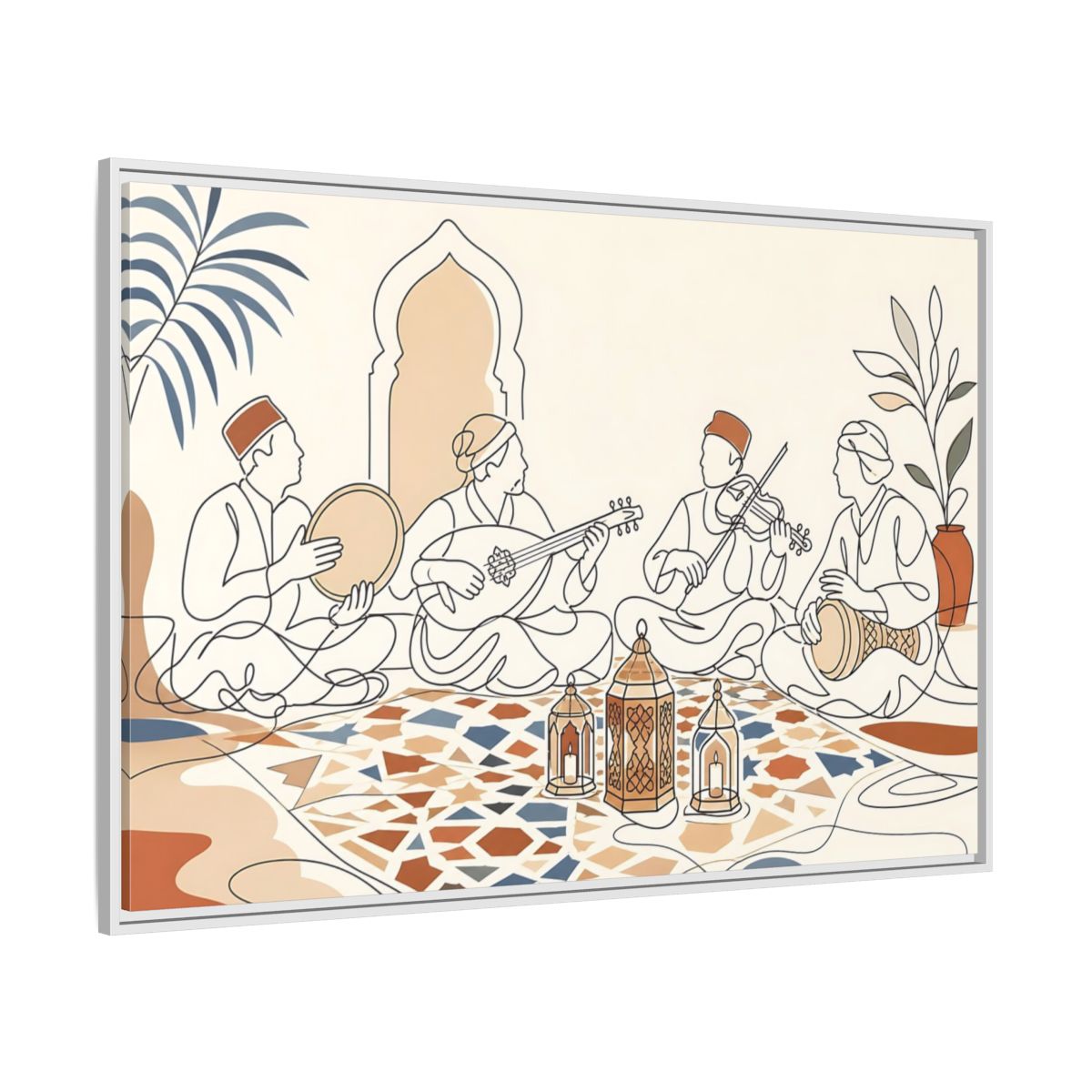 Side Mockup 7. Lantern Lit Music Circle shown as framed canvas print