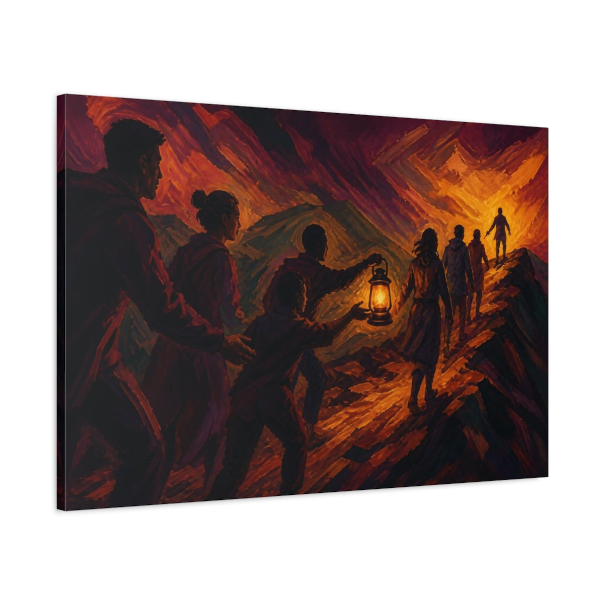Main Mockup. Lantern Travelers Motivation shown as canvas print