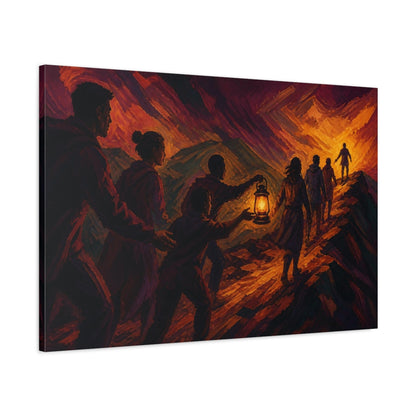 Main Mockup. Lantern Travelers Motivation shown as canvas print