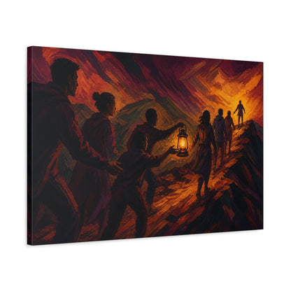 Side Mockup 2. Lantern Travelers Motivation shown as canvas print