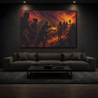 Mockup 3. Lantern Travelers Motivation shown as canvas print