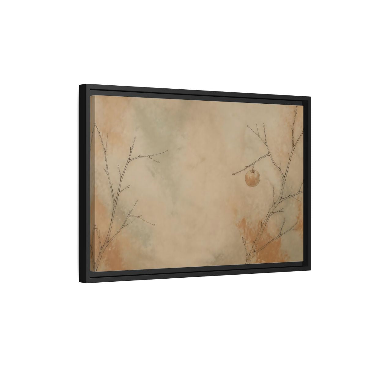 Side Mockup 3. Last Fruit On Bare Branch shown as framed canvas print