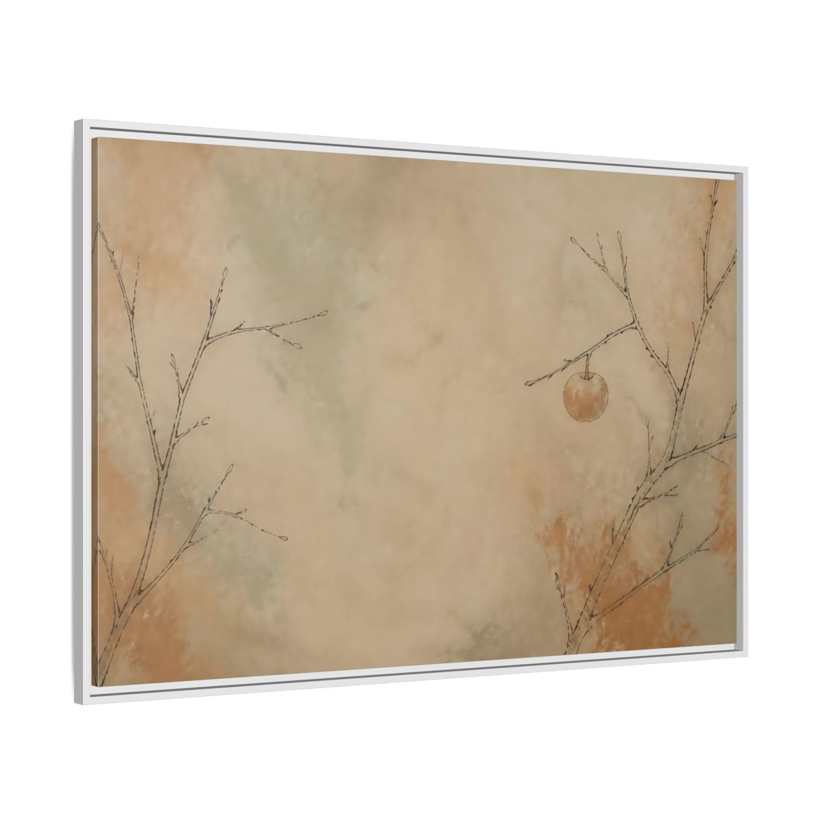 Side Mockup 7. Last Fruit On Bare Branch shown as framed canvas print
