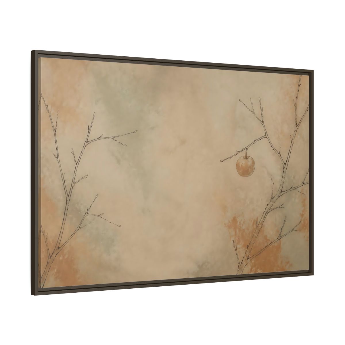 Side Mockup 8. Last Fruit On Bare Branch shown as framed canvas print