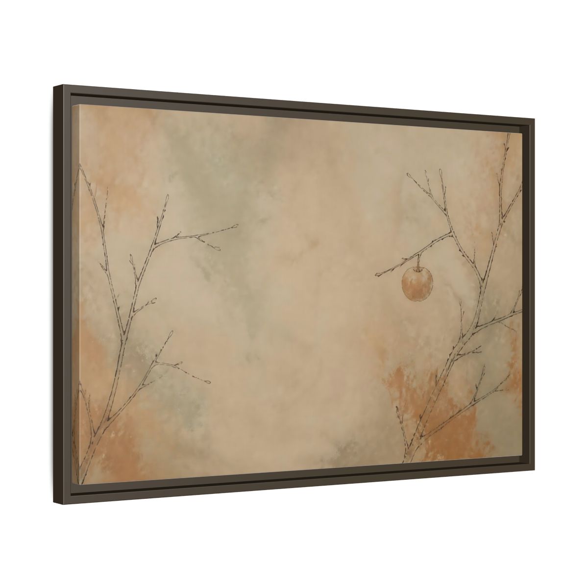 Side Mockup 11. Last Fruit On Bare Branch shown as framed canvas print