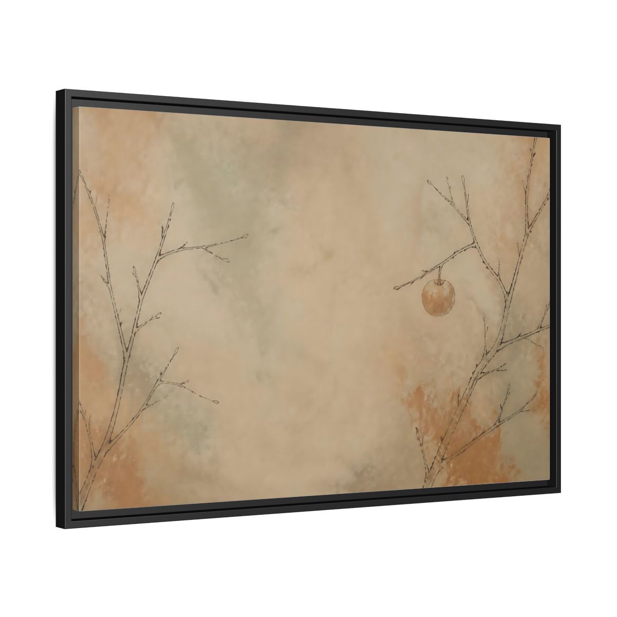Side Mockup 13. Last Fruit On Bare Branch shown as framed canvas print