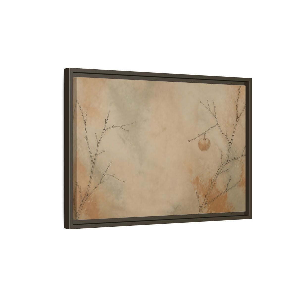 Side Mockup 2. Last Fruit On Bare Branch shown as framed canvas print