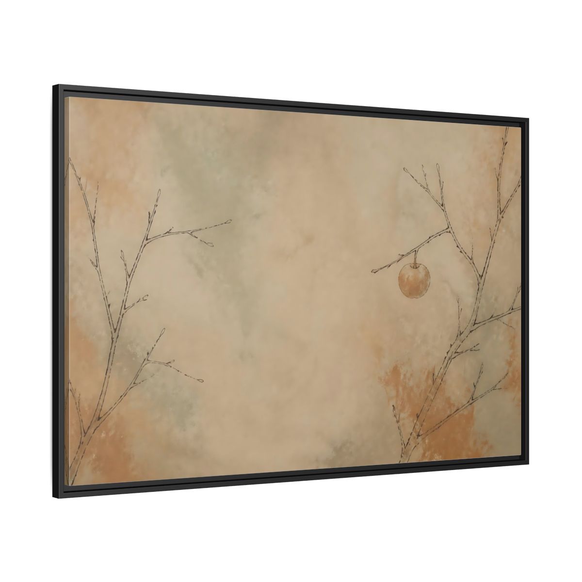 Side Mockup 12. Last Fruit On Bare Branch shown as framed canvas print