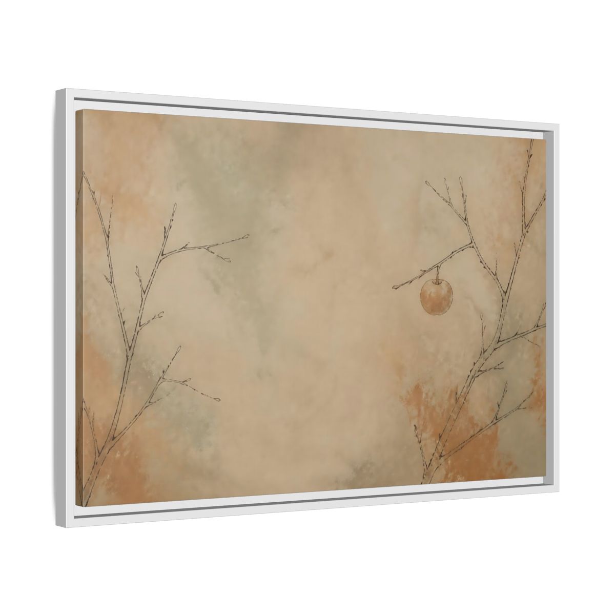 Side Mockup 10. Last Fruit On Bare Branch shown as framed canvas print