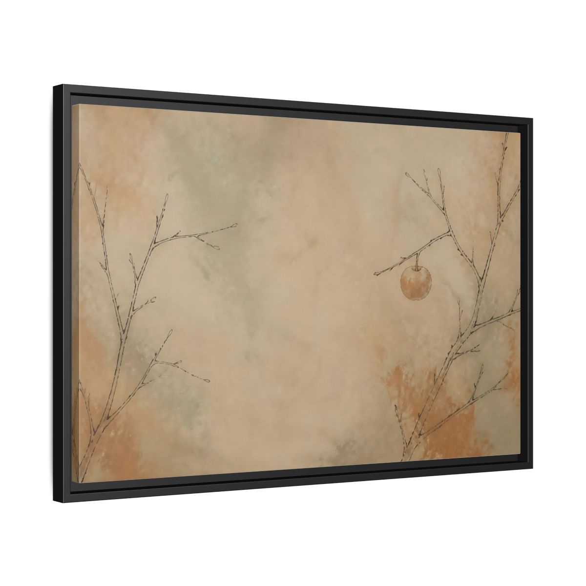 Side Mockup 14. Last Fruit On Bare Branch shown as framed canvas print