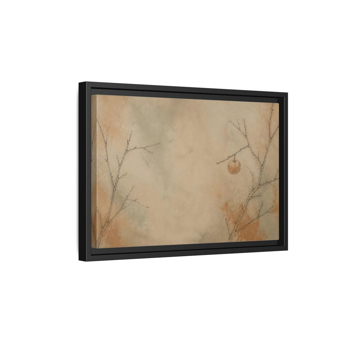 Side Mockup 6. Last Fruit On Bare Branch shown as framed canvas print