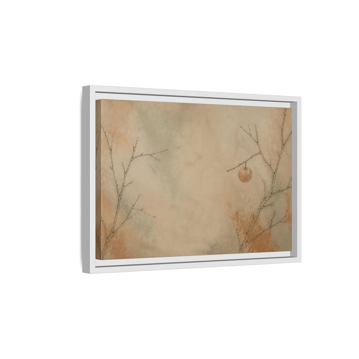Side Mockup 4. Last Fruit On Bare Branch shown as framed canvas print