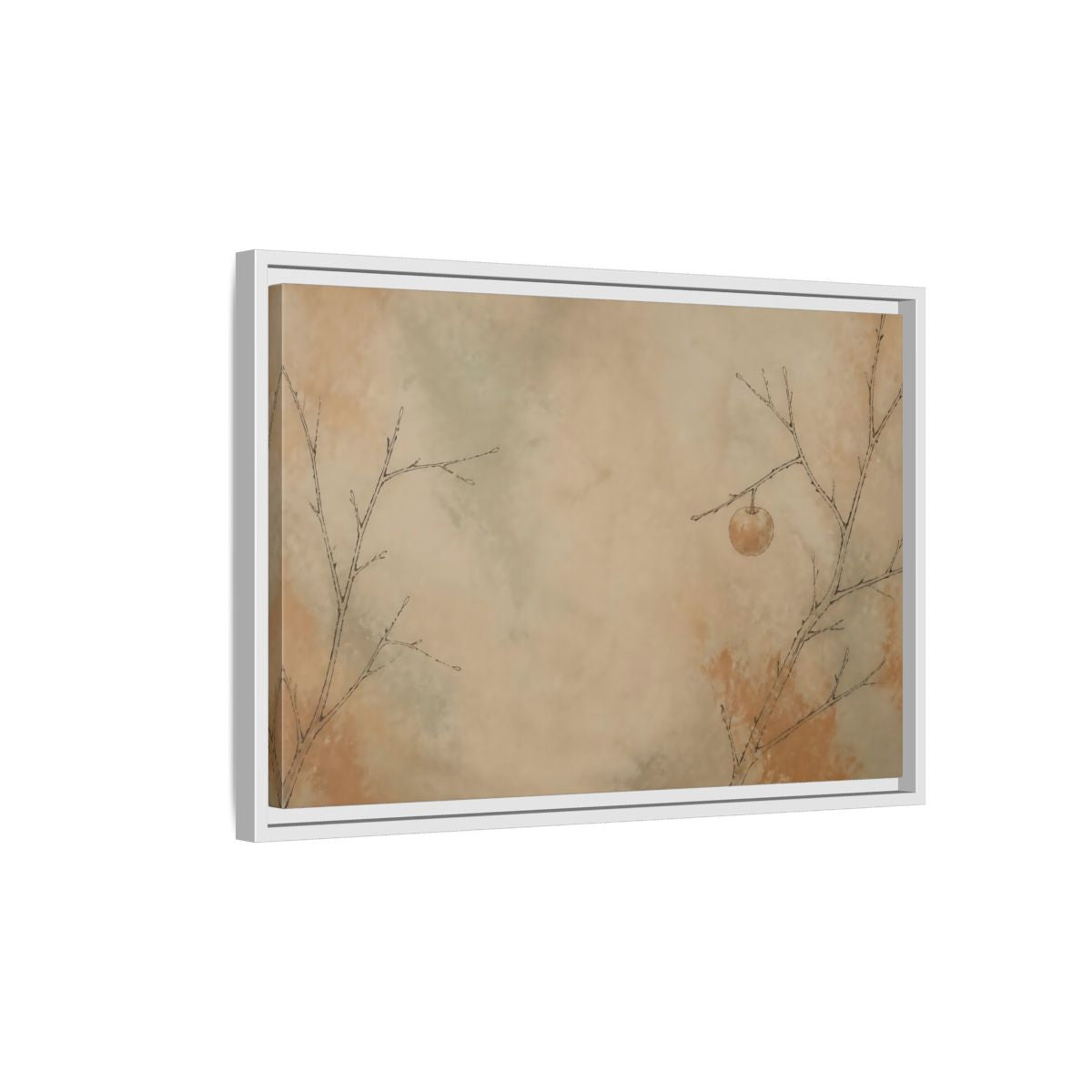 Side Mockup 1. Last Fruit On Bare Branch shown as framed canvas print