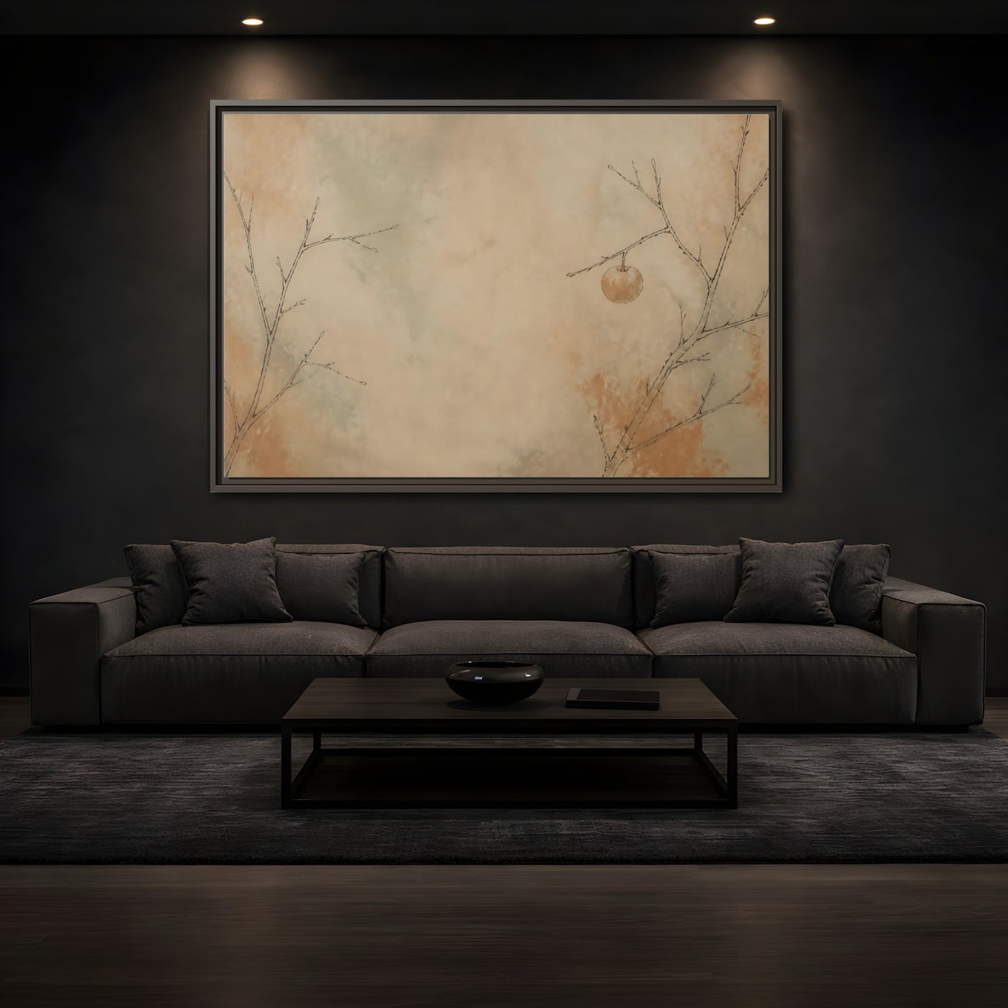 Mockup 3. Last Fruit On Bare Branch shown as framed canvas print