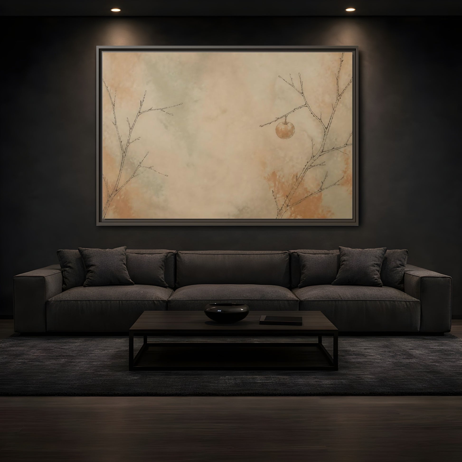 Mockup 3. Last Fruit On Bare Branch shown as framed canvas print