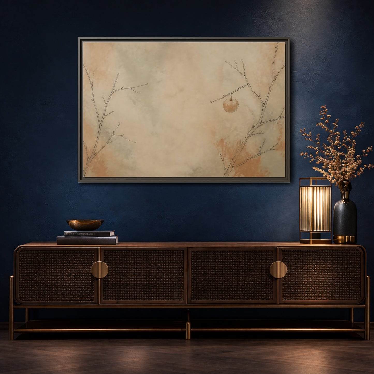 Mockup 4. Last Fruit On Bare Branch shown as framed canvas print