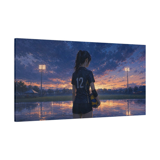 Main Mockup. Last Serve At Sunset shown as canvas print