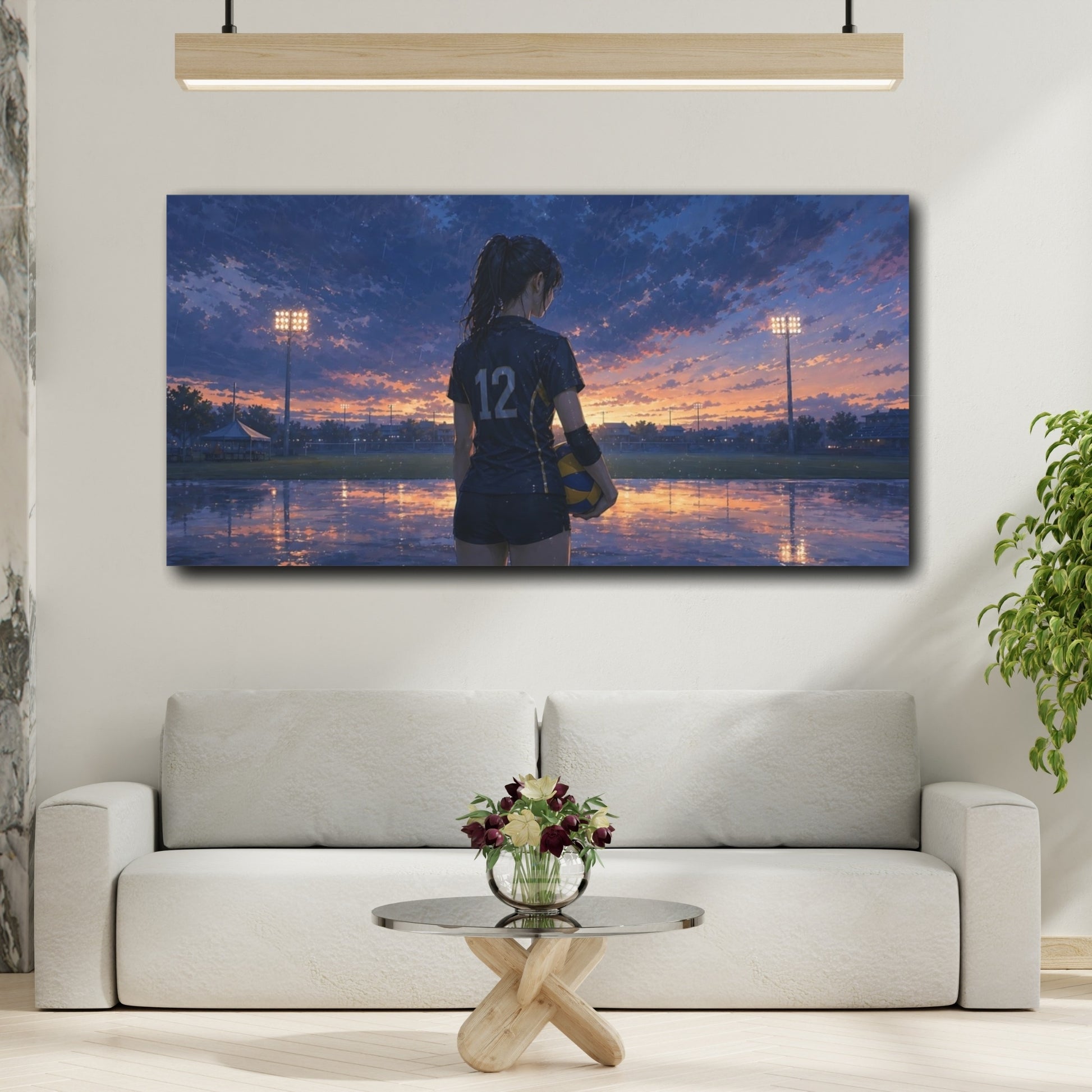 Mockup 2. Last Serve At Sunset shown as canvas print