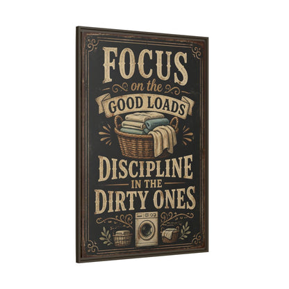 Side Mockup 8. Laundry Quote Sign shown as framed canvas print