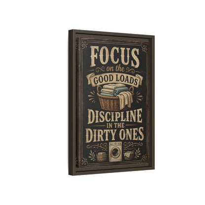Side Mockup 5. Laundry Quote Sign shown as framed canvas print